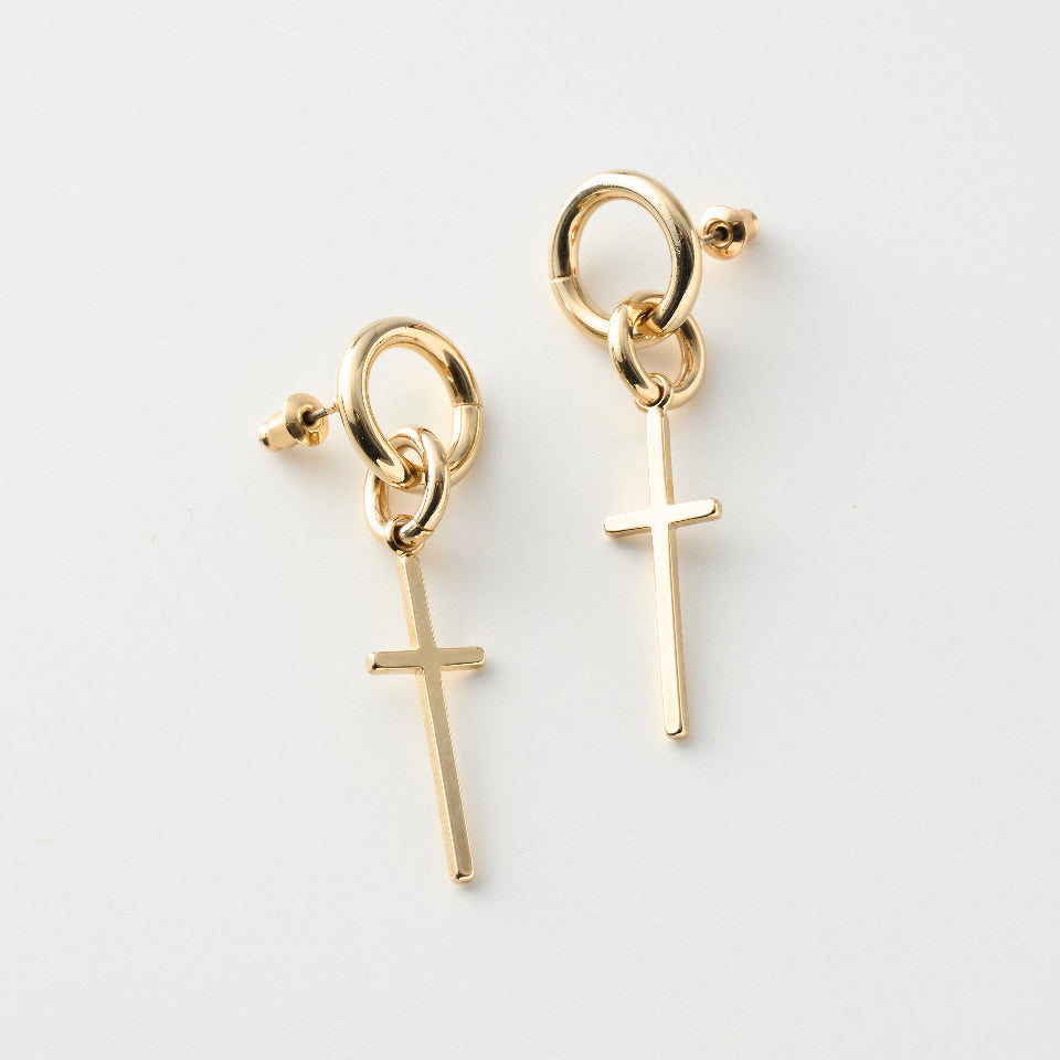 【先行予約受注商品】Cross drop pierce / earring