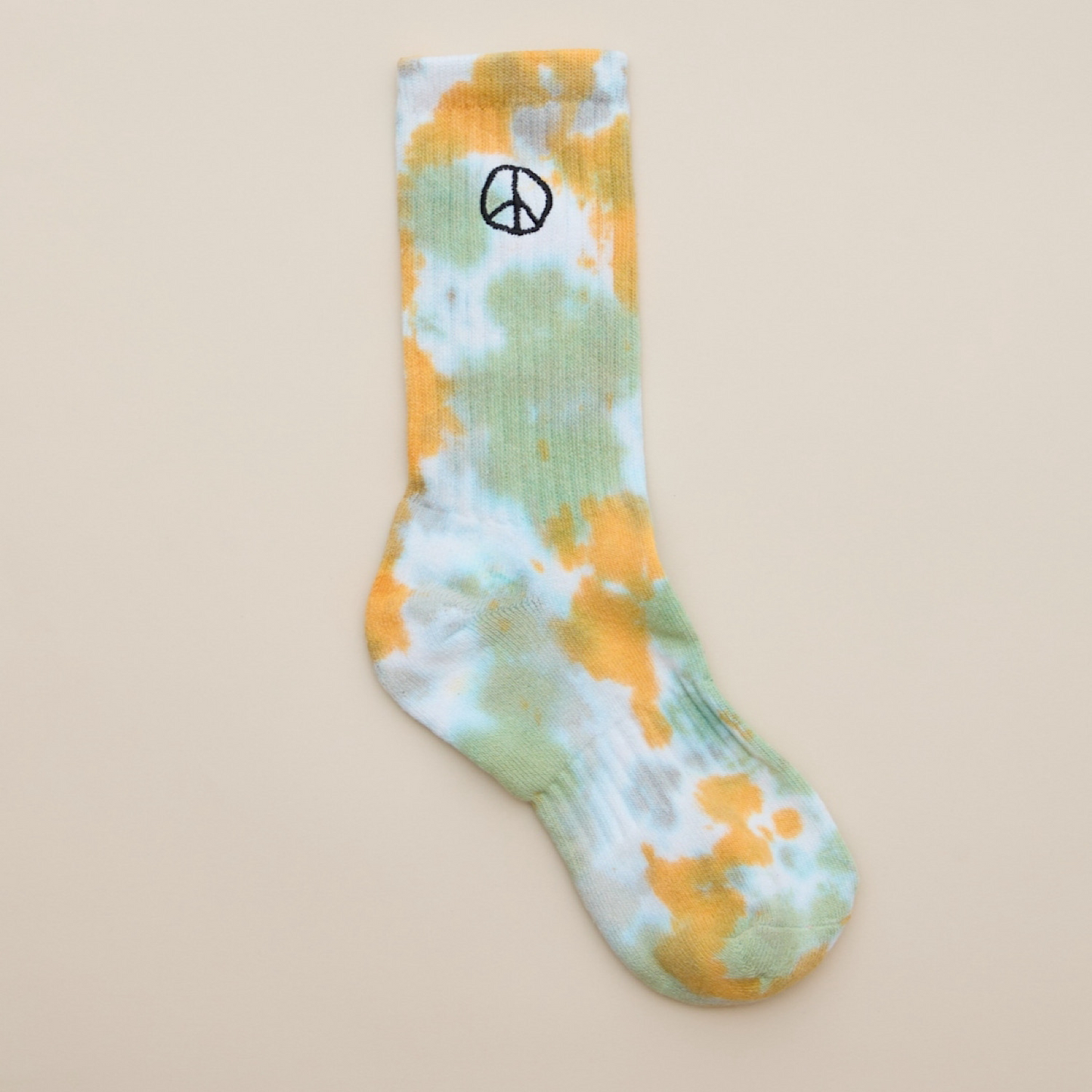 PEACE TIE DYE SOCKS ライトブルー×グリーン