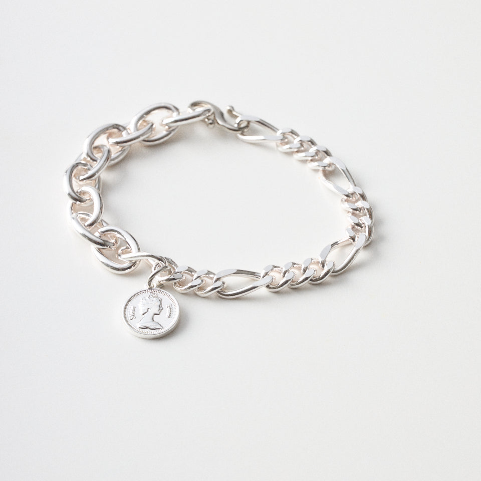 Asymmetry mix chain bracelet