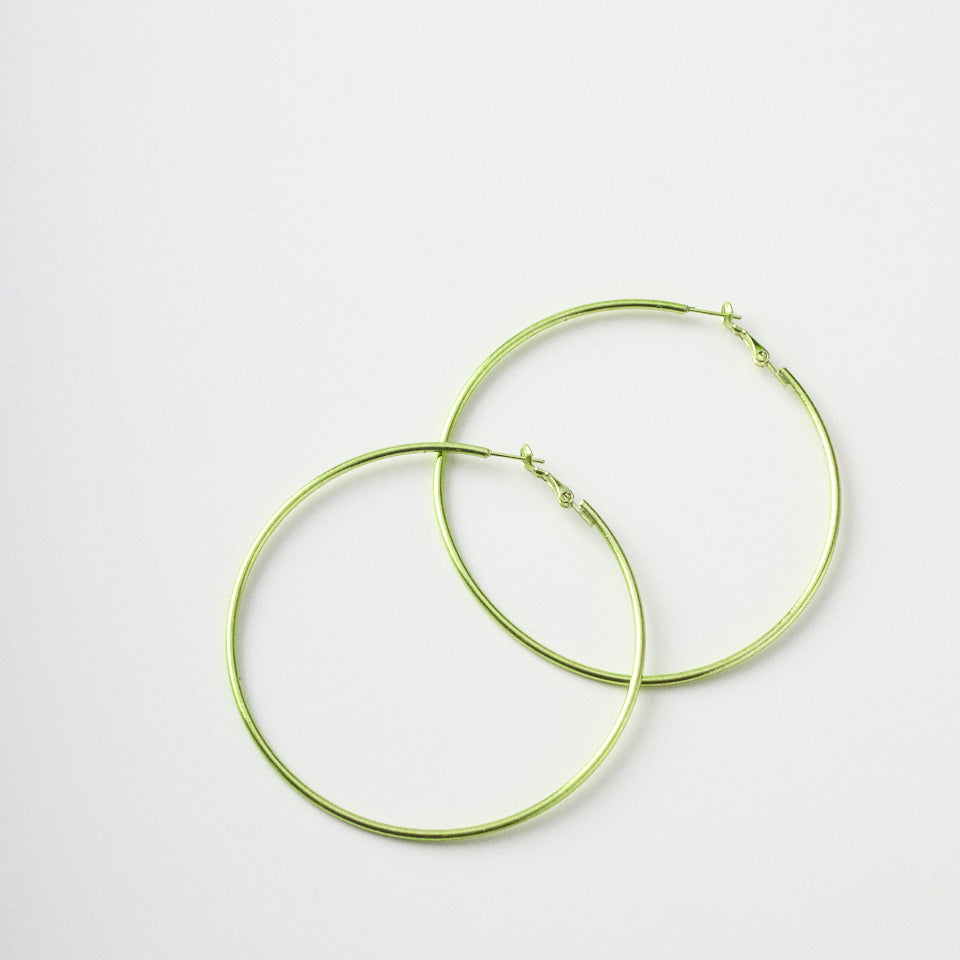 Neon color hoop pierce