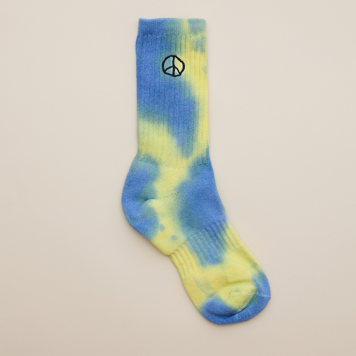 PEACE TIE DYE SOCKS ブルー×イエロー