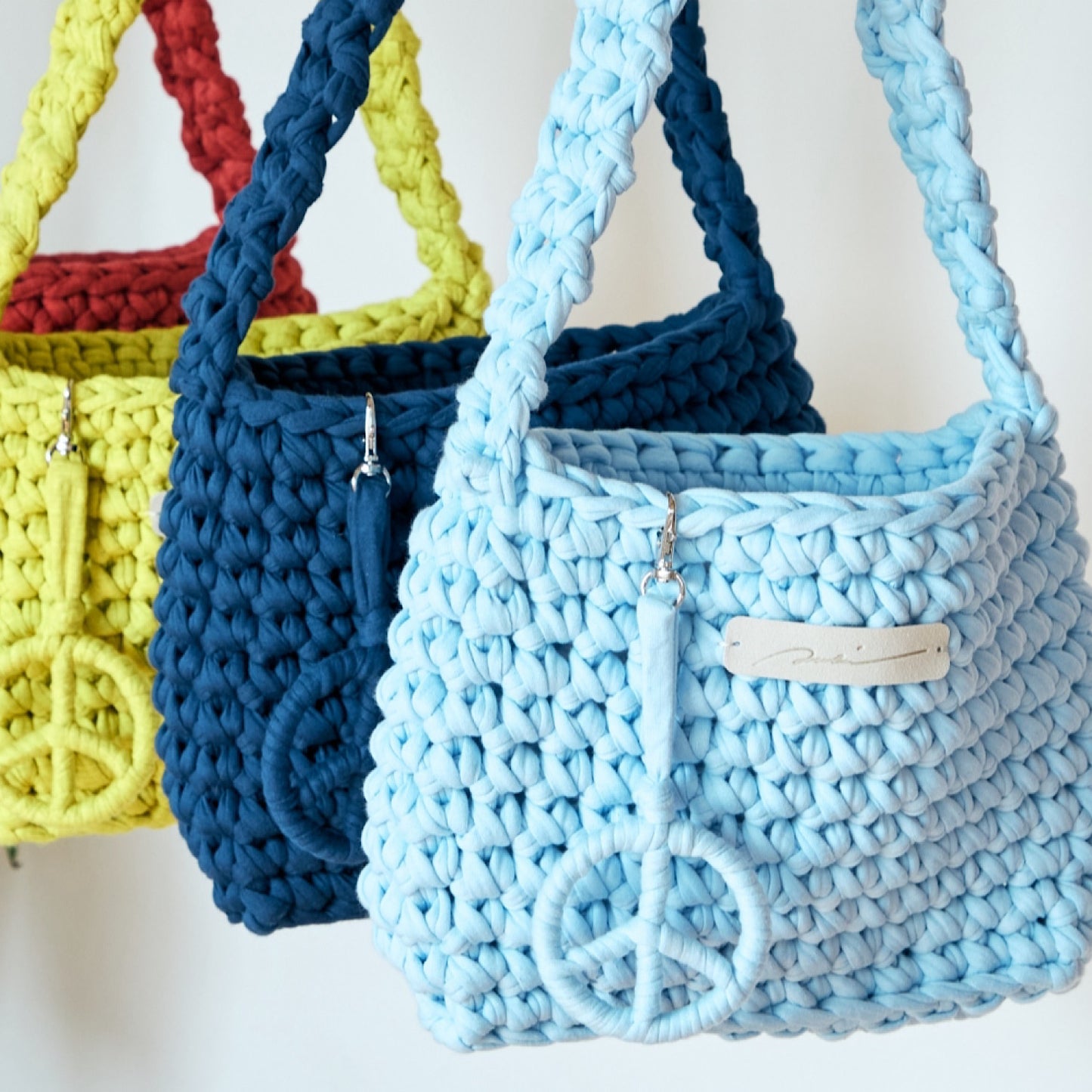 Upcycle Crochet Bag ブルー