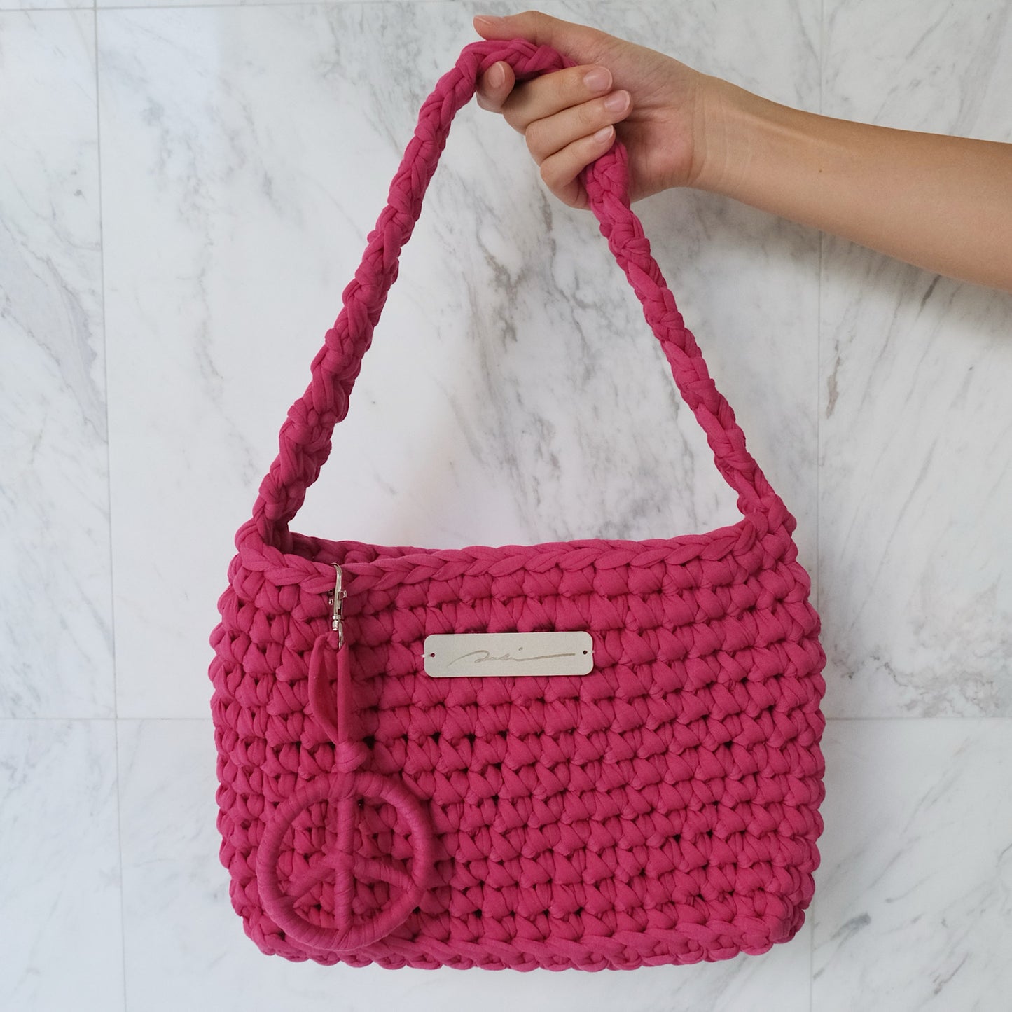 Upcycle Crochet Bag ビビットピンク