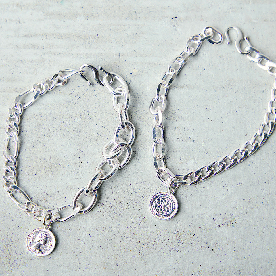 Asymmetry mix chain bracelet