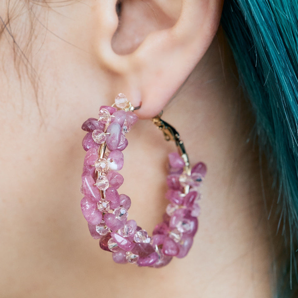 Power stone volume pierce / earring