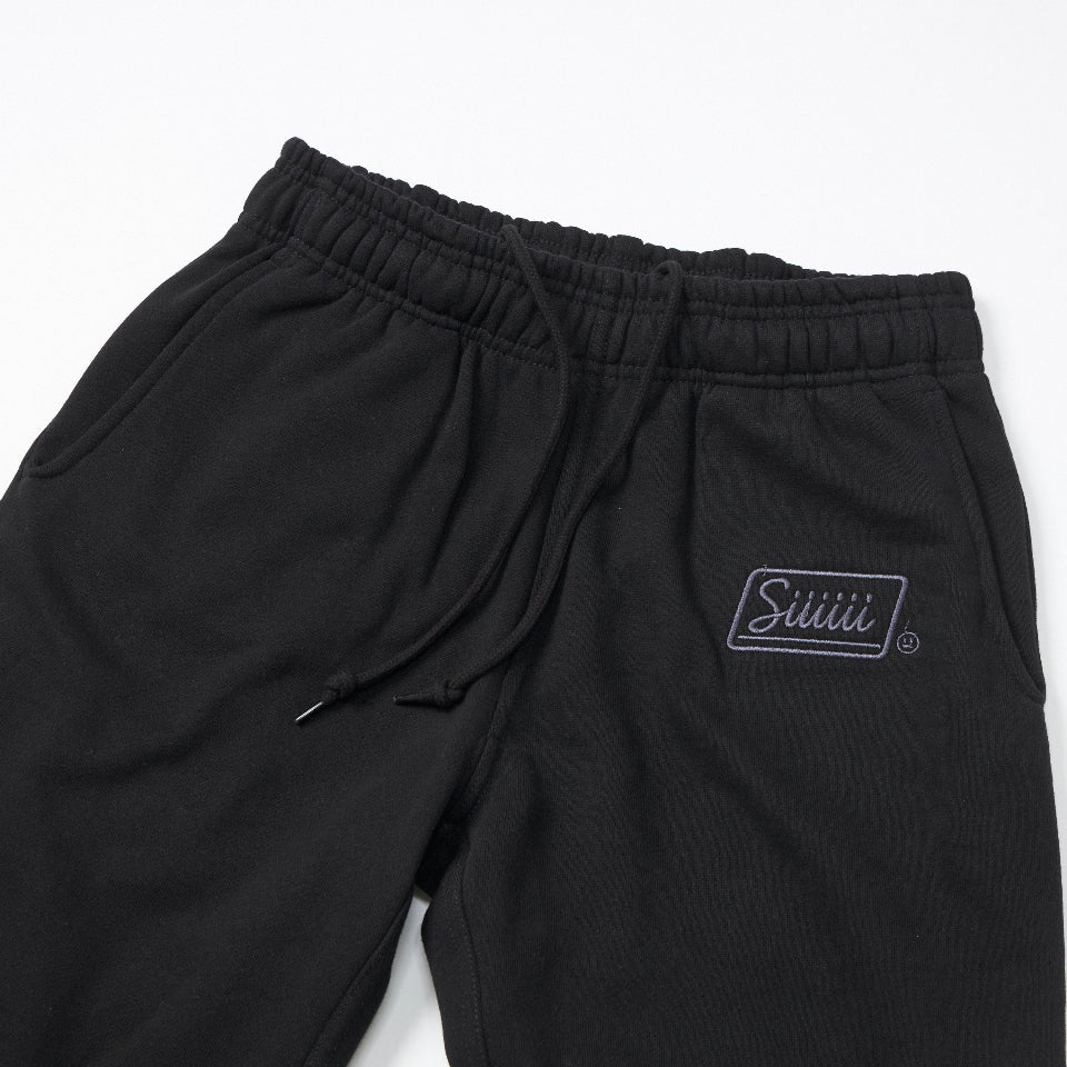 【先行予約受注商品】Solid black sweat pants (Black)