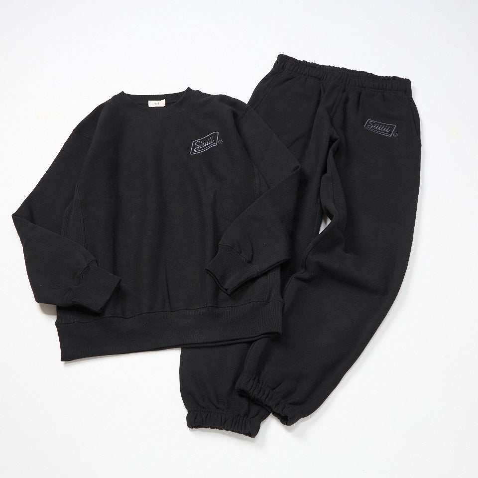 【先行予約受注商品】Solid black sweat shirt (Black)