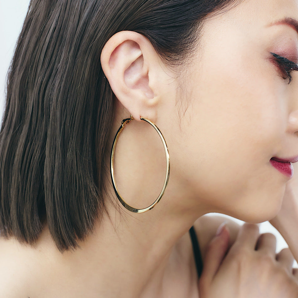 Siiiiii logo big hoop pierce