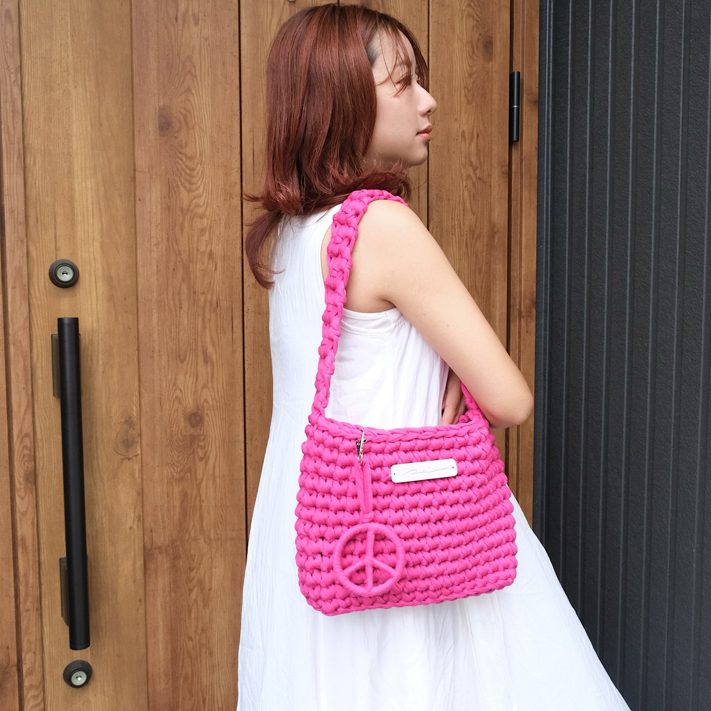 Upcycle Crochet Bag ビビットピンク