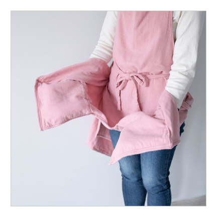 asebi pocketable apron/Pink