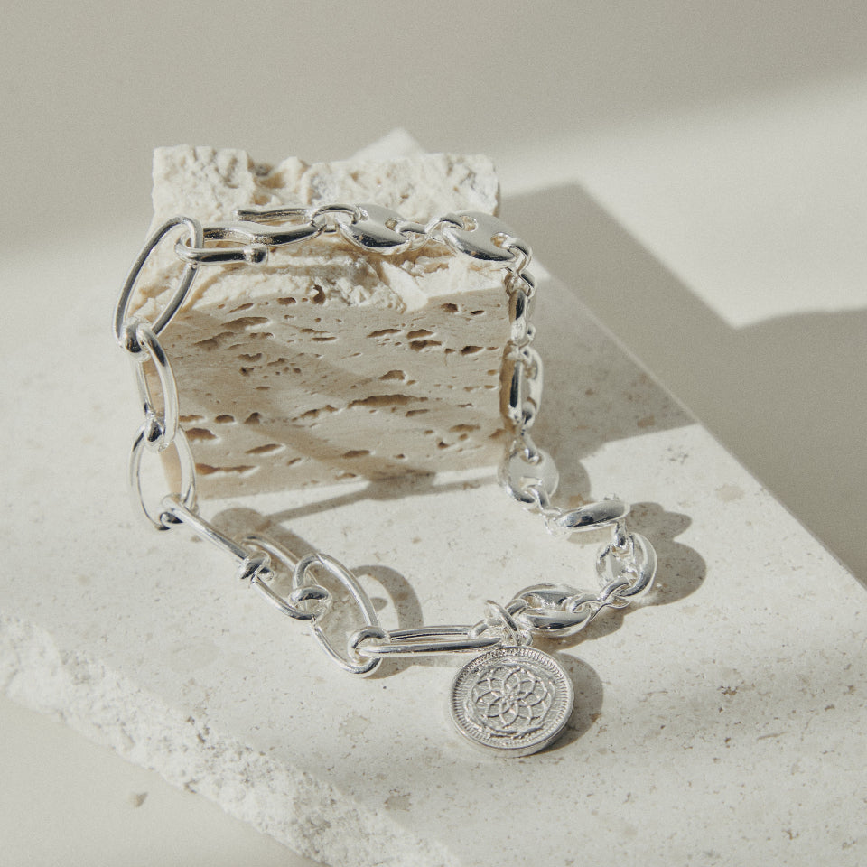 Asymmetry mix chain bracelet 03