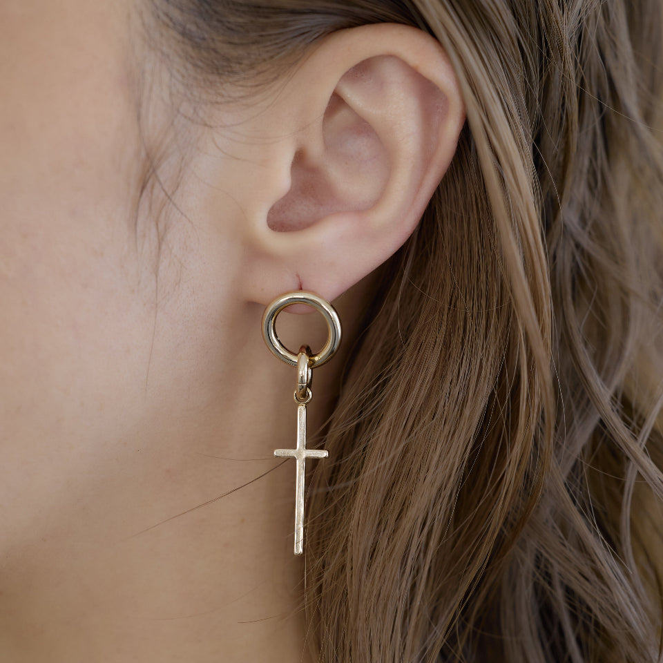 【先行予約受注商品】Cross drop pierce / earring