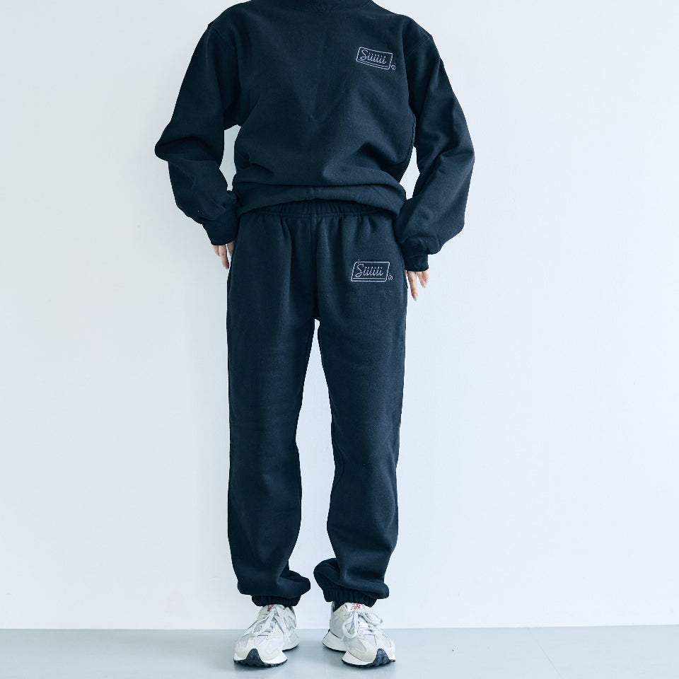 【先行予約受注商品】Solid black sweat pants (Black)