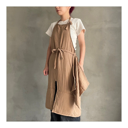 asebi pocketable apron/Beige