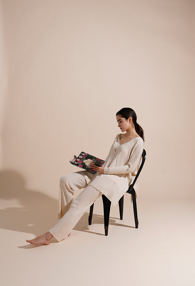 Eco Feel リブニットポンチョ 8171-004-161