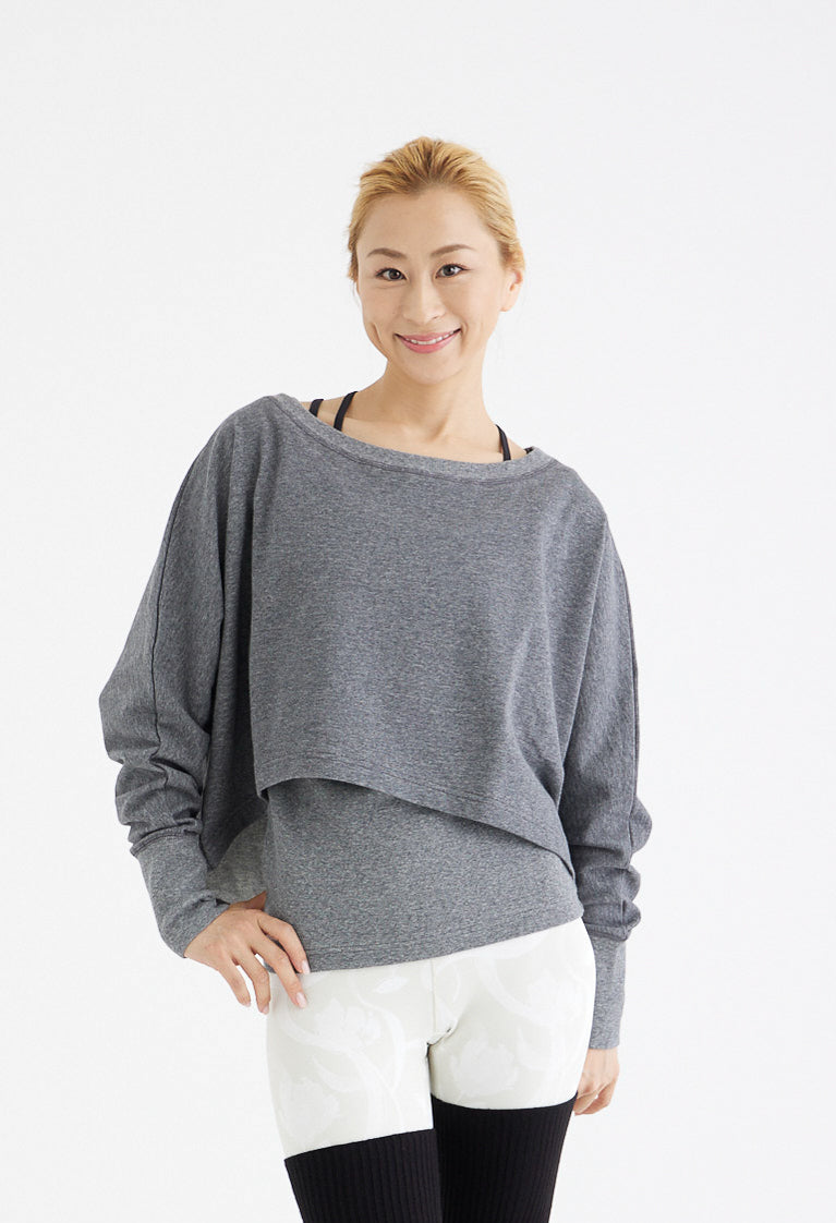 ayaさんコラボ 裏毛レイヤードトップス