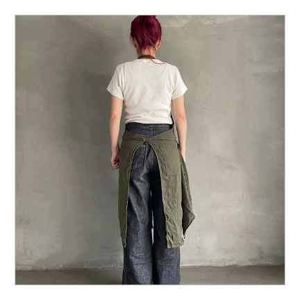 asebi pocketable apron/Khaki