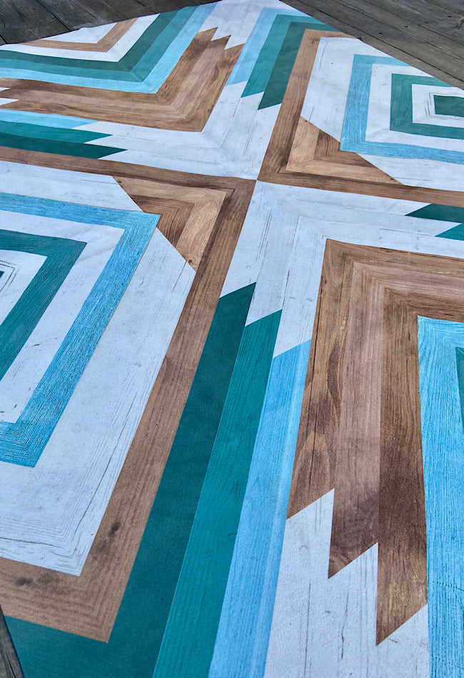 Turquoise wood panel Glamping Mat 1mm 8171-012-082
