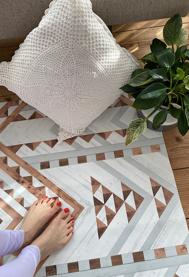 Geometric wood panel Glamping Mat 1mm 8171-012-083