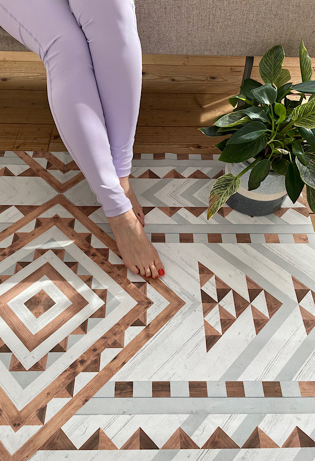 Geometric wood panel Glamping Mat 1mm 8171-012-083