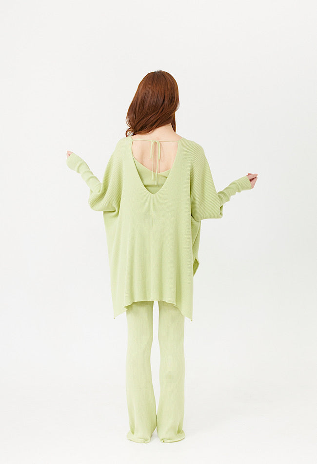 Eco Feel リブニットポンチョ 8171-004-161