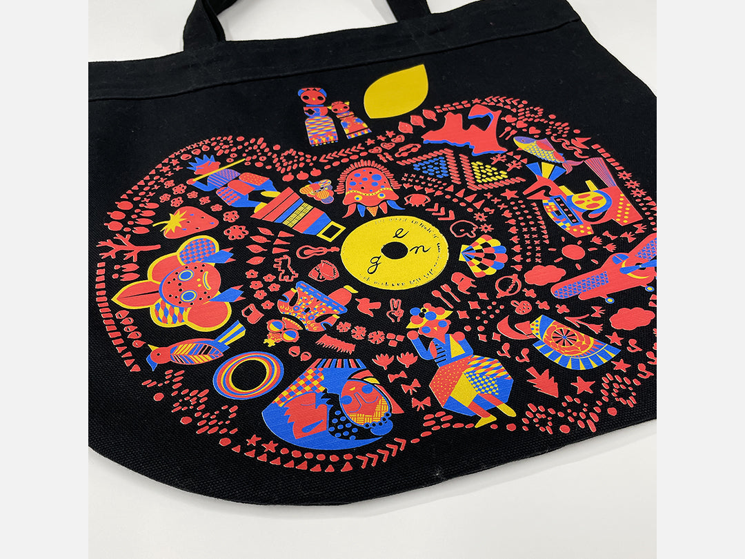 青森✕goen°  【Ring-goen° Tote bag】(Black)