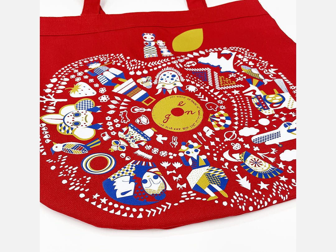 青森✕goen° 【Ring-goen° Tote bag】(Red)