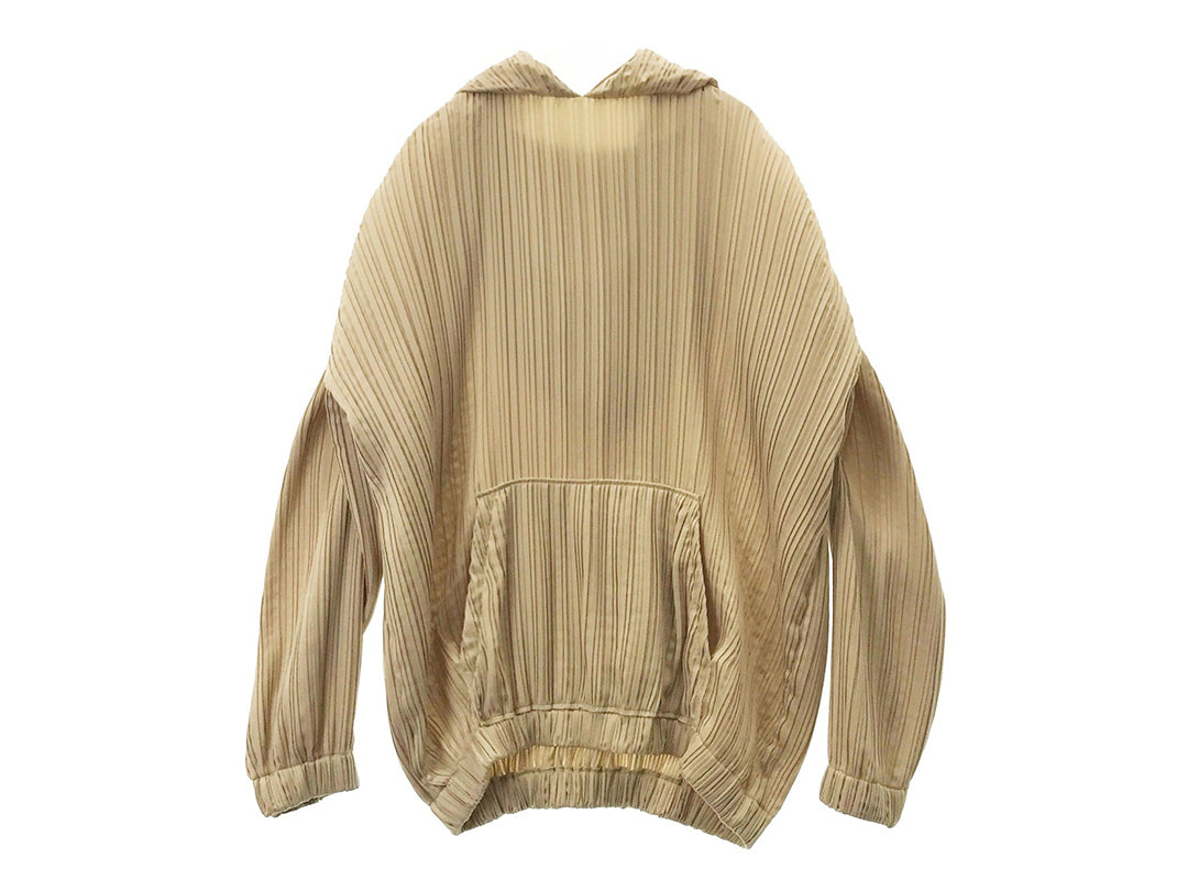 goen° Pleats hoodie beige