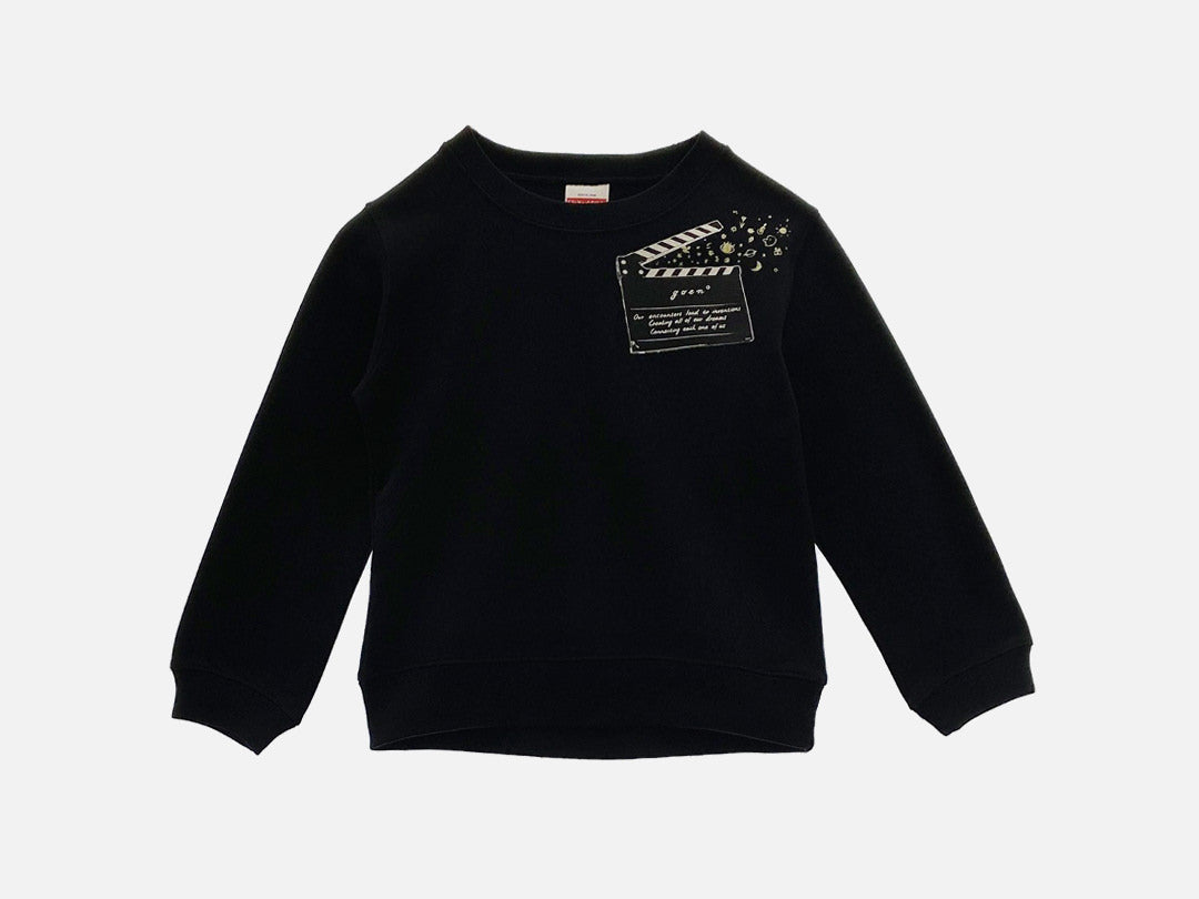 KINEKO SHOW コラボ Kids sweatshirt【カチンコ】トレーナー(Black )