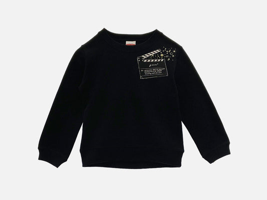 KINEKO SHOW コラボ Kids sweatshirt【カチンコ】トレーナー(Black )