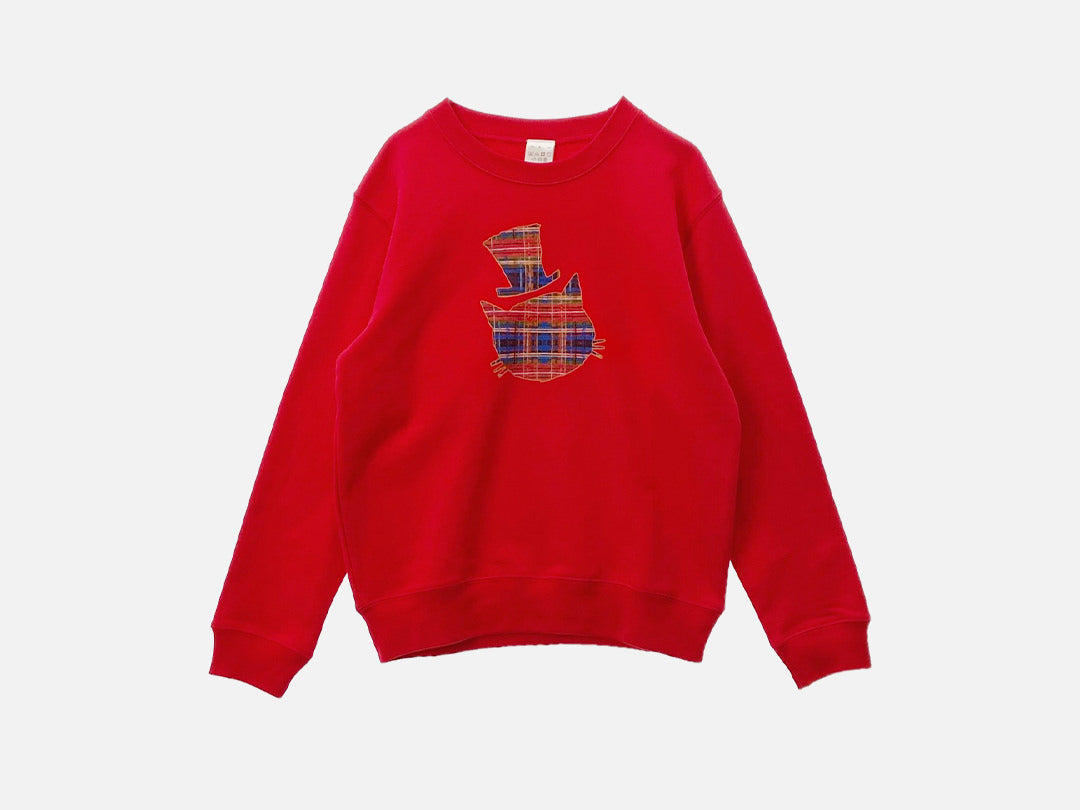 KINEKO SHOW コラボ Kids sweatshirt【猫】トレーナー(Red)