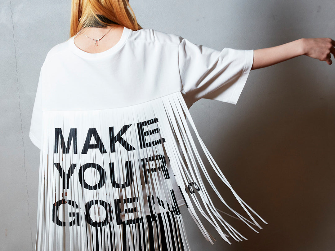 MAKE YOUR GOEN° fringe T-Shirts（white）