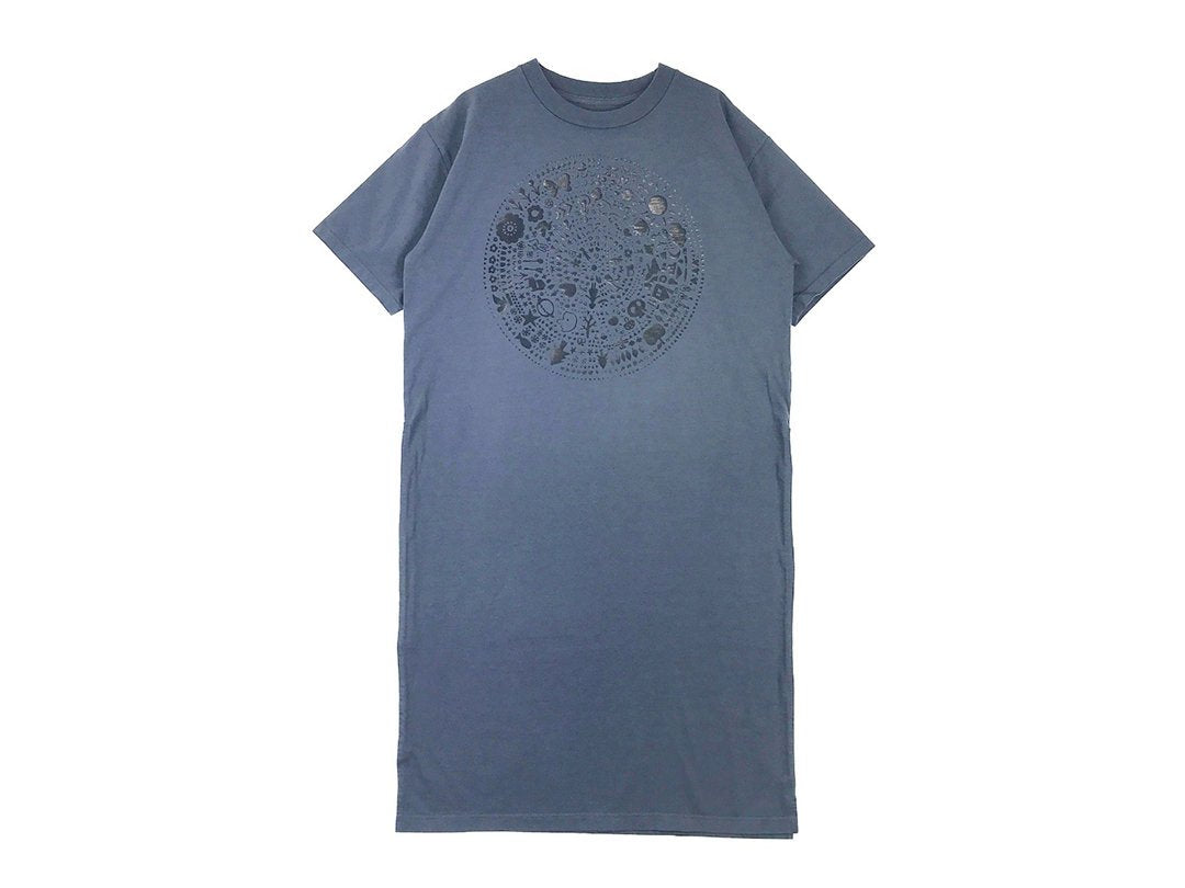 goen°柄ワンピース Long navy