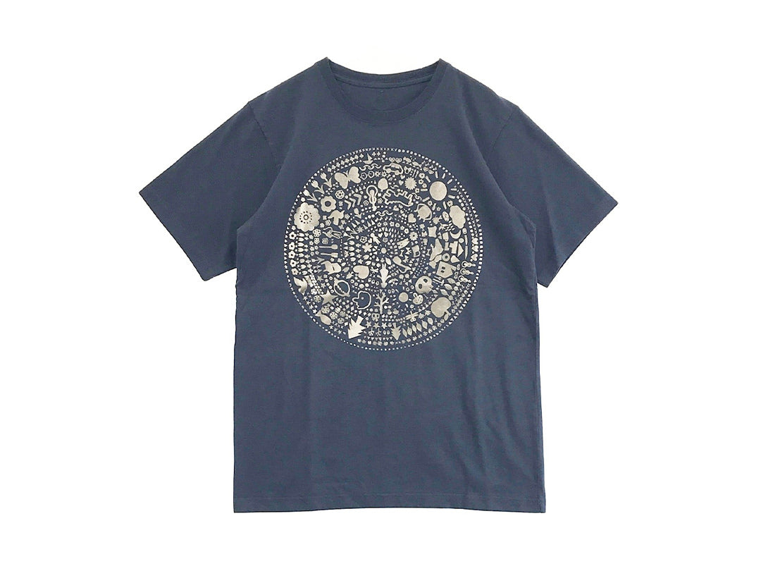 goen°柄シリーズ Navy(銀箔)goen° Tシャツ