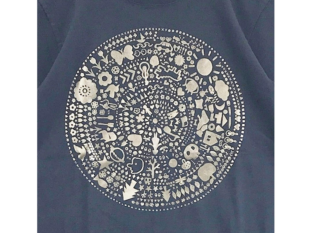 goen°柄シリーズ Navy(銀箔)goen° Tシャツ