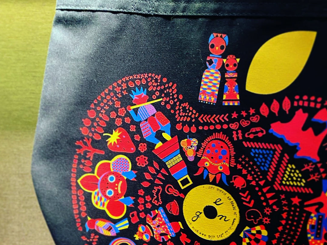青森✕goen° 【Ring-goen° Tote bag】(Black)