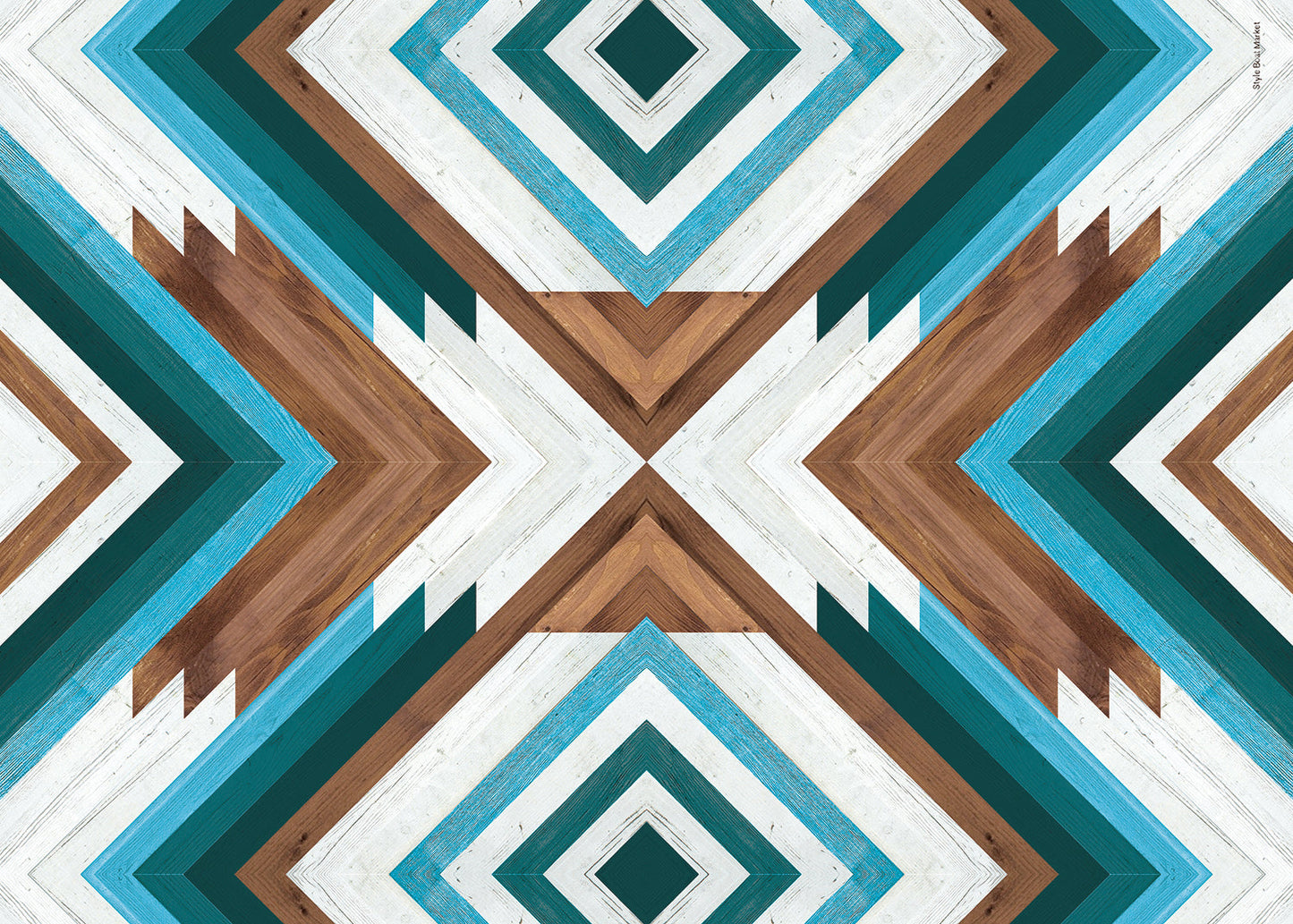 Turquoise wood panel Glamping Mat 1mm 8171-012-082