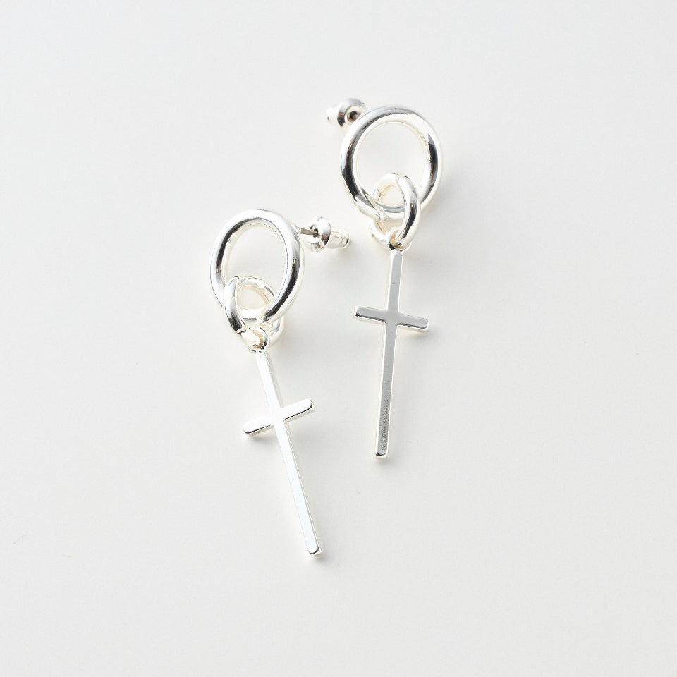 【先行予約受注商品】Cross drop pierce / earring