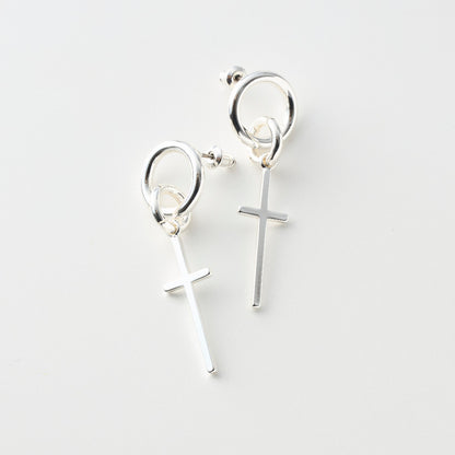 【先行予約受注商品】Cross drop pierce / earring