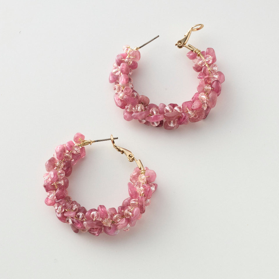 Power stone volume pierce / earring