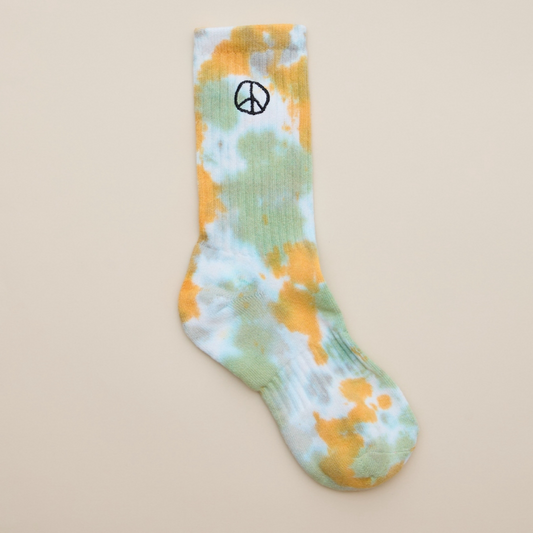 PEACE TIE DYE SOCKS　ライトブルー×グリーン