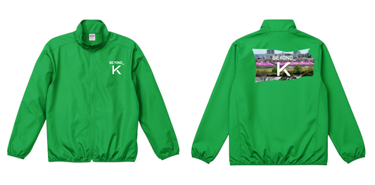 [予約受注商品]　ソフトシェルスタンドジャケット　グリーン  季節限定「桜」デザイン