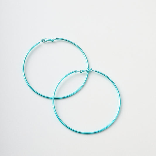 Neon color hoop pierce