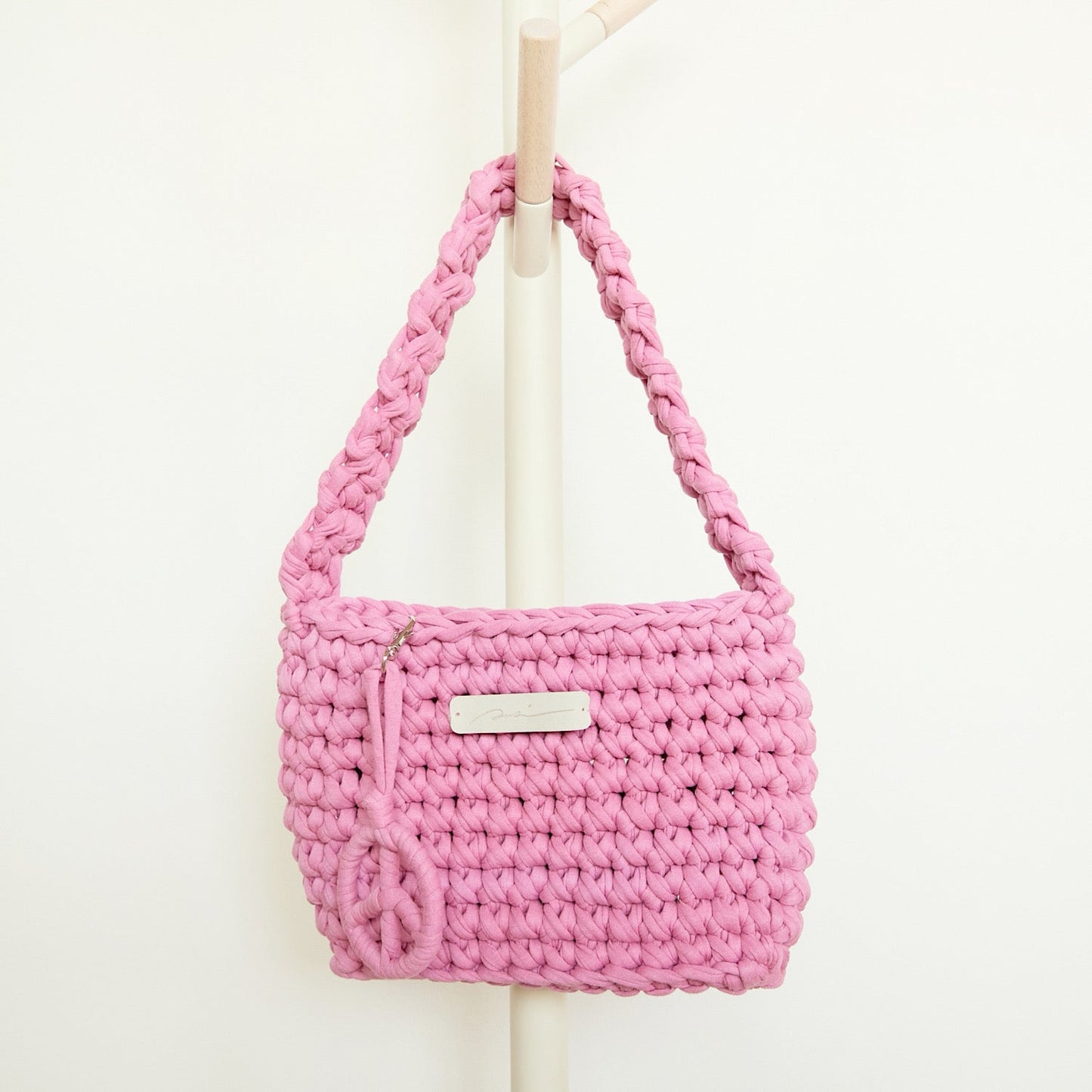 [予約販売商品]. Upcycle Crochet Bag　ライトピンク