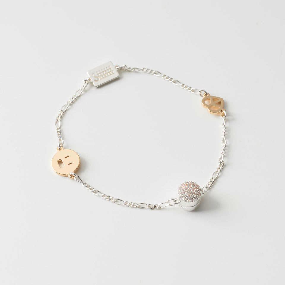 Emblem link magnet bracelet(Mix)