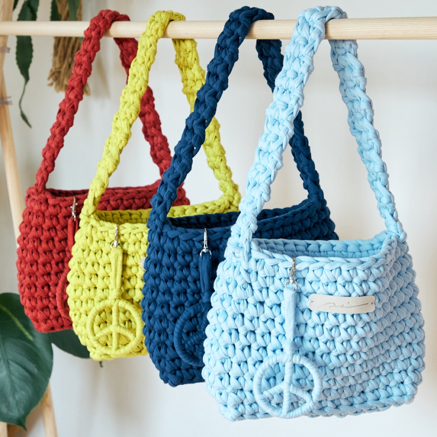 [予約販売商品] Upcycle Crochet Bag　ブルー(杢)
