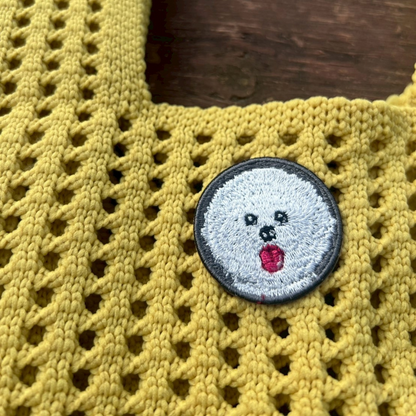 ニットメッシュバッグ×ワッペン