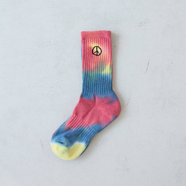 PEACE TIE DYE SOCKS エンジ – we hub online