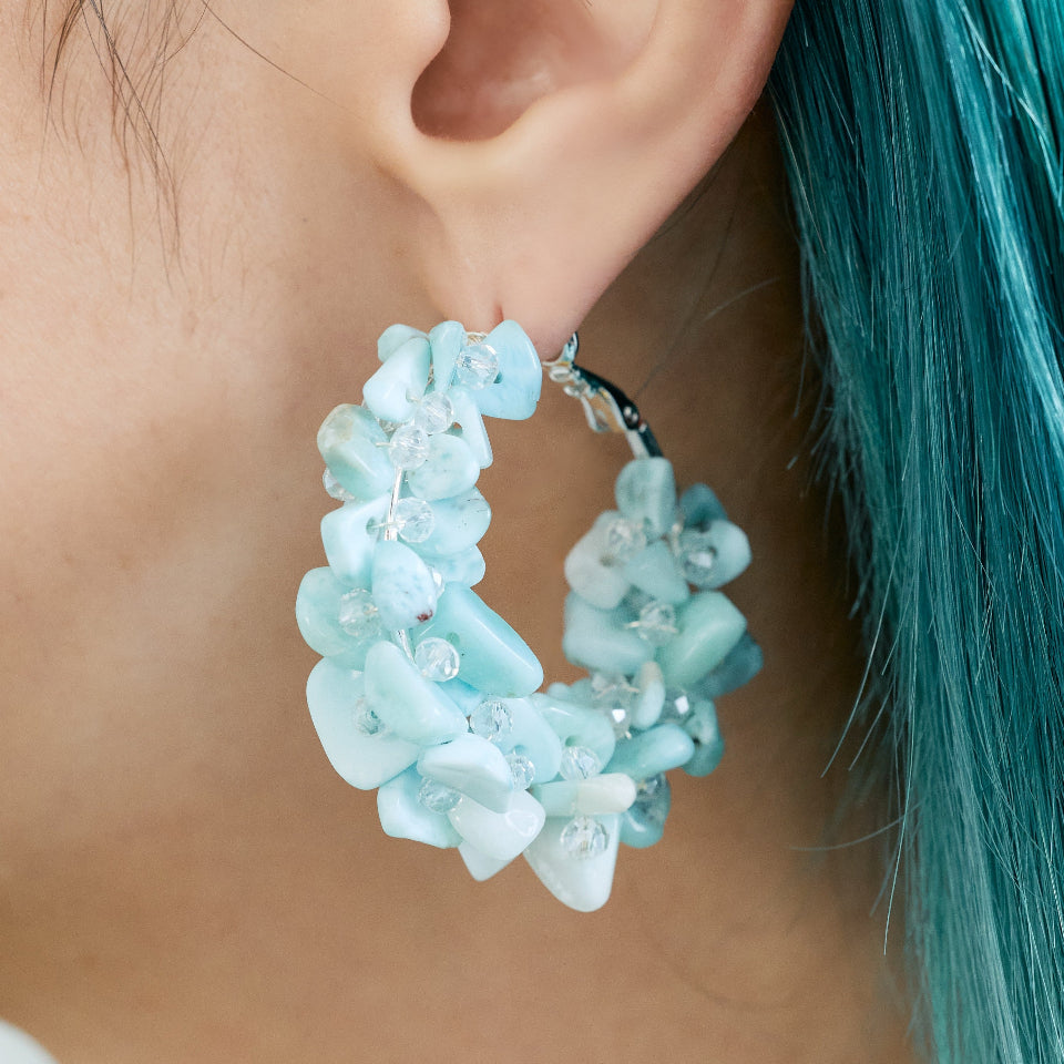 Power stone volume pierce / earring