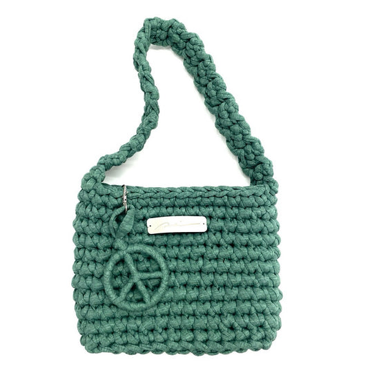 [予約販売商品] Upcycle Crochet Bag　モスグリーン